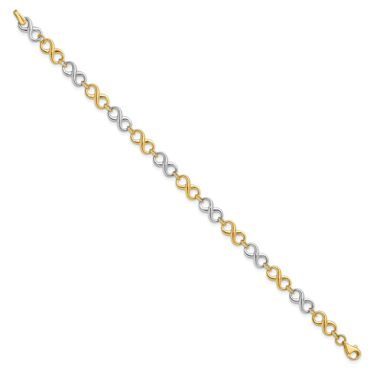 14k Two Tone Gold Polished Bracelet