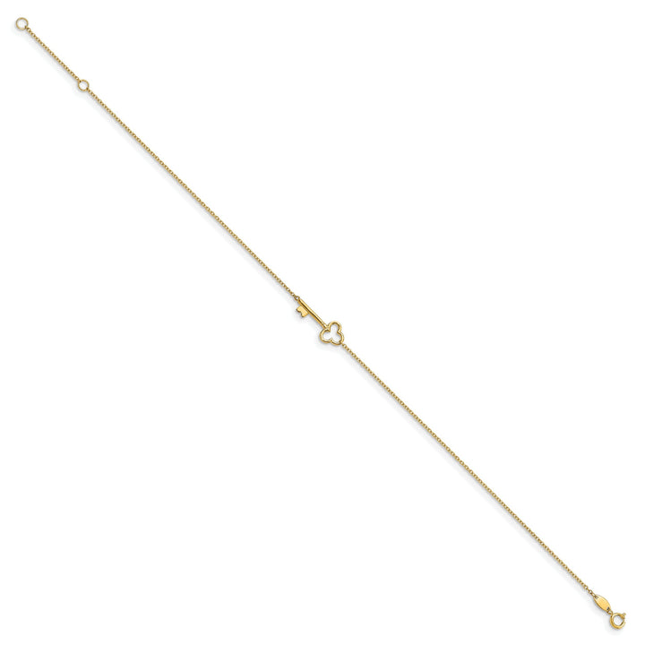 14k Yellow Gold Polished Key Anklet