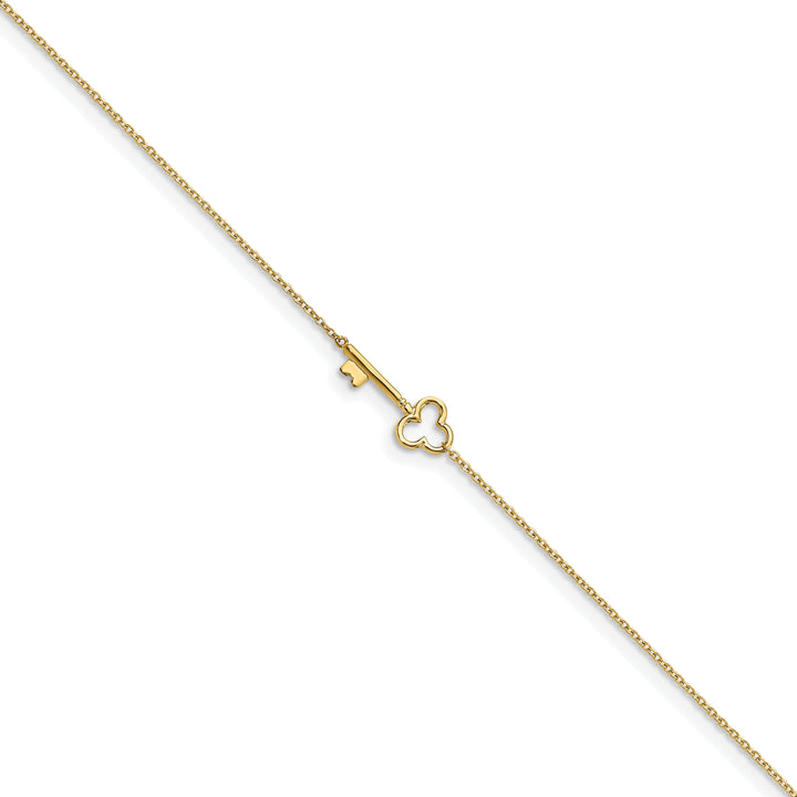 14k Yellow Gold Polished Key Anklet