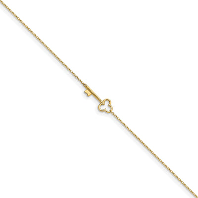 14k Yellow Gold Polished Key Anklet at $ 171.12 only from Jewelryshopping.com