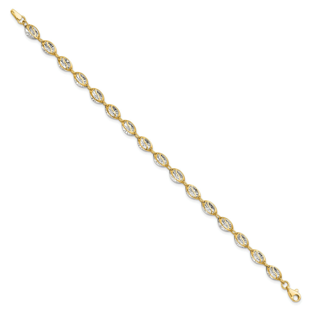 Leslie 14k Two Tone Gold Polished D.C Bracelet