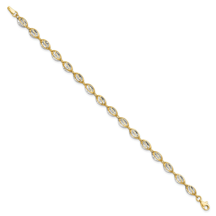 Leslie 14k Two Tone Gold Polished D.C Bracelet