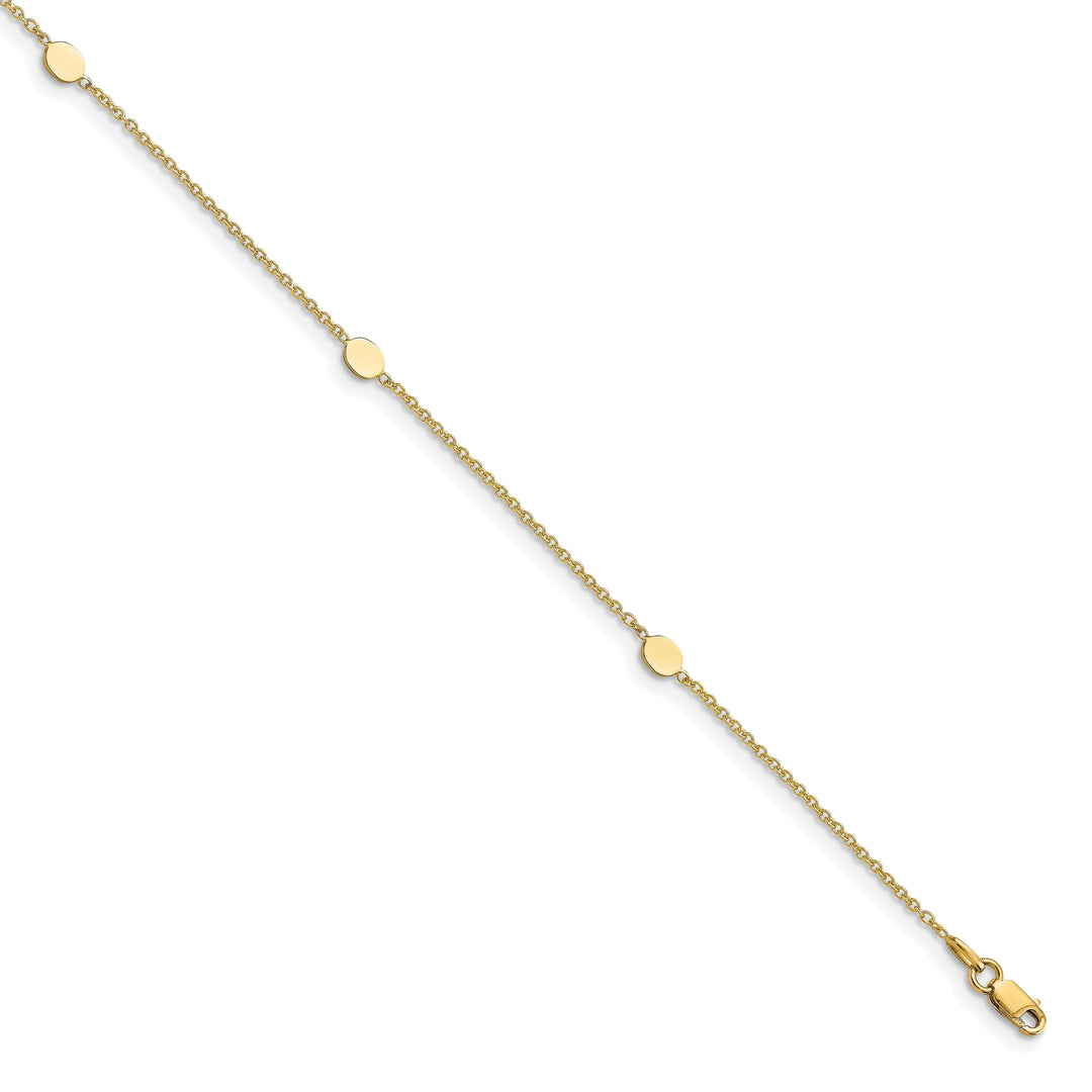 14k Yellow Gold Polished Anklet