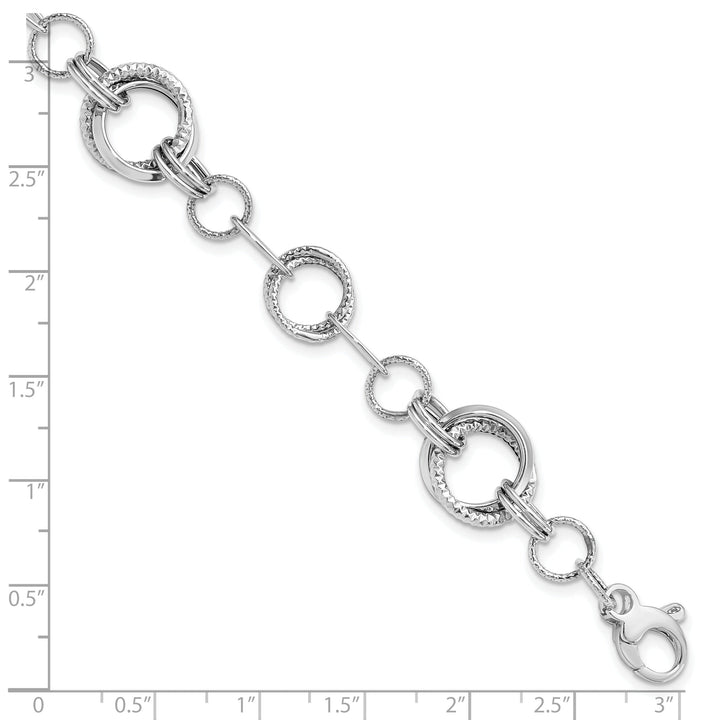 14k White Gold Polished Fancy Link Bracelet