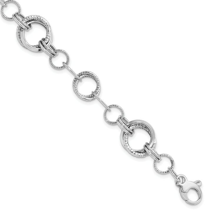 14k White Gold Polished Fancy Link Bracelet