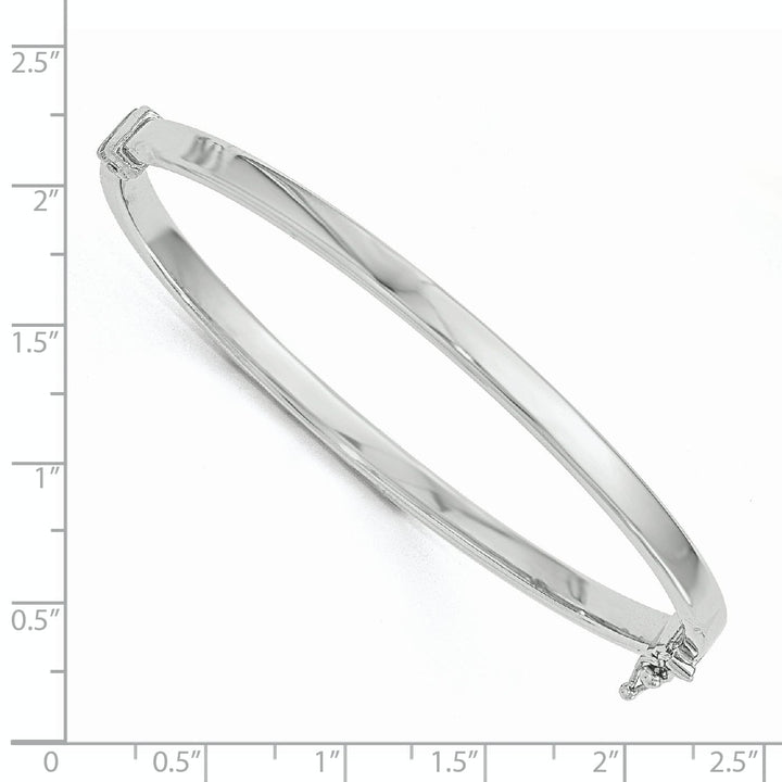 14k White Gold Polished Hinged Bangle 6.5 inches Bracelet