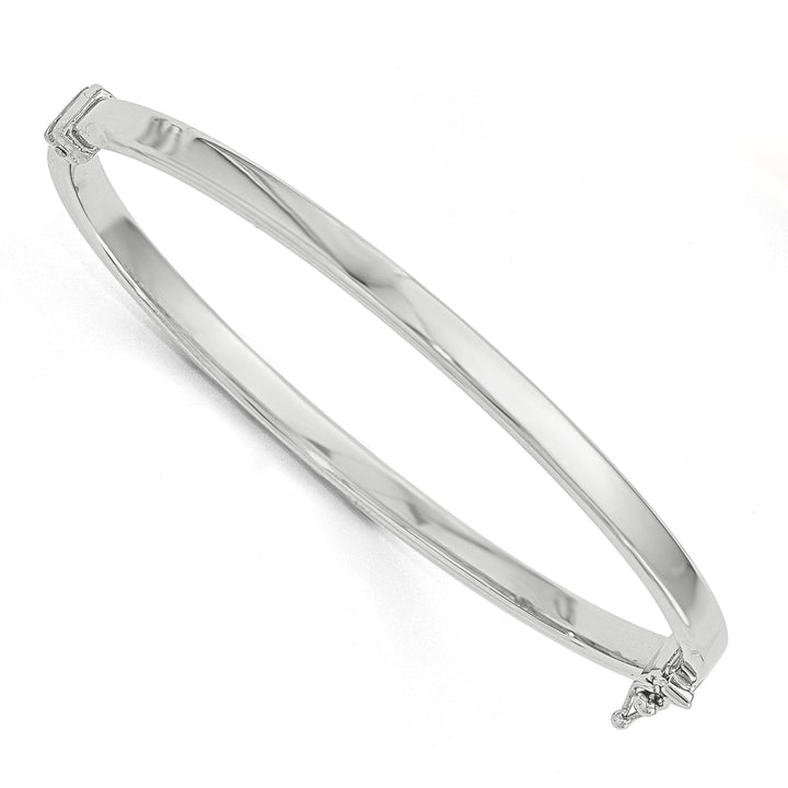 14k White Gold Polished Hinged Bangle 6.5 inches Bracelet