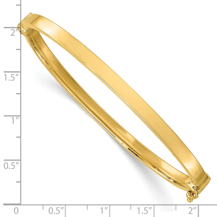 14k Yellow Gold Polished Hinged Bangle Bracelet