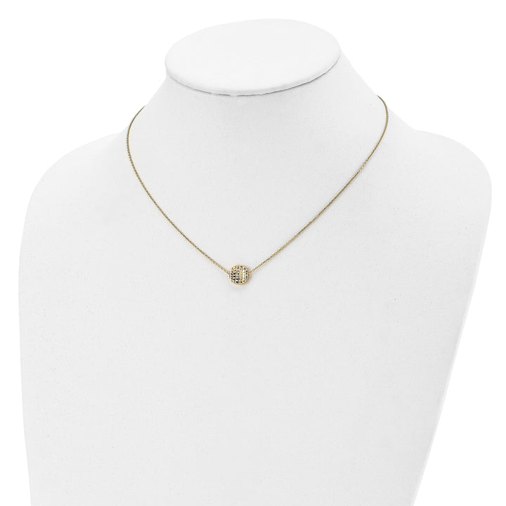 14k Yellow Gold Polished D.C Round Necklace