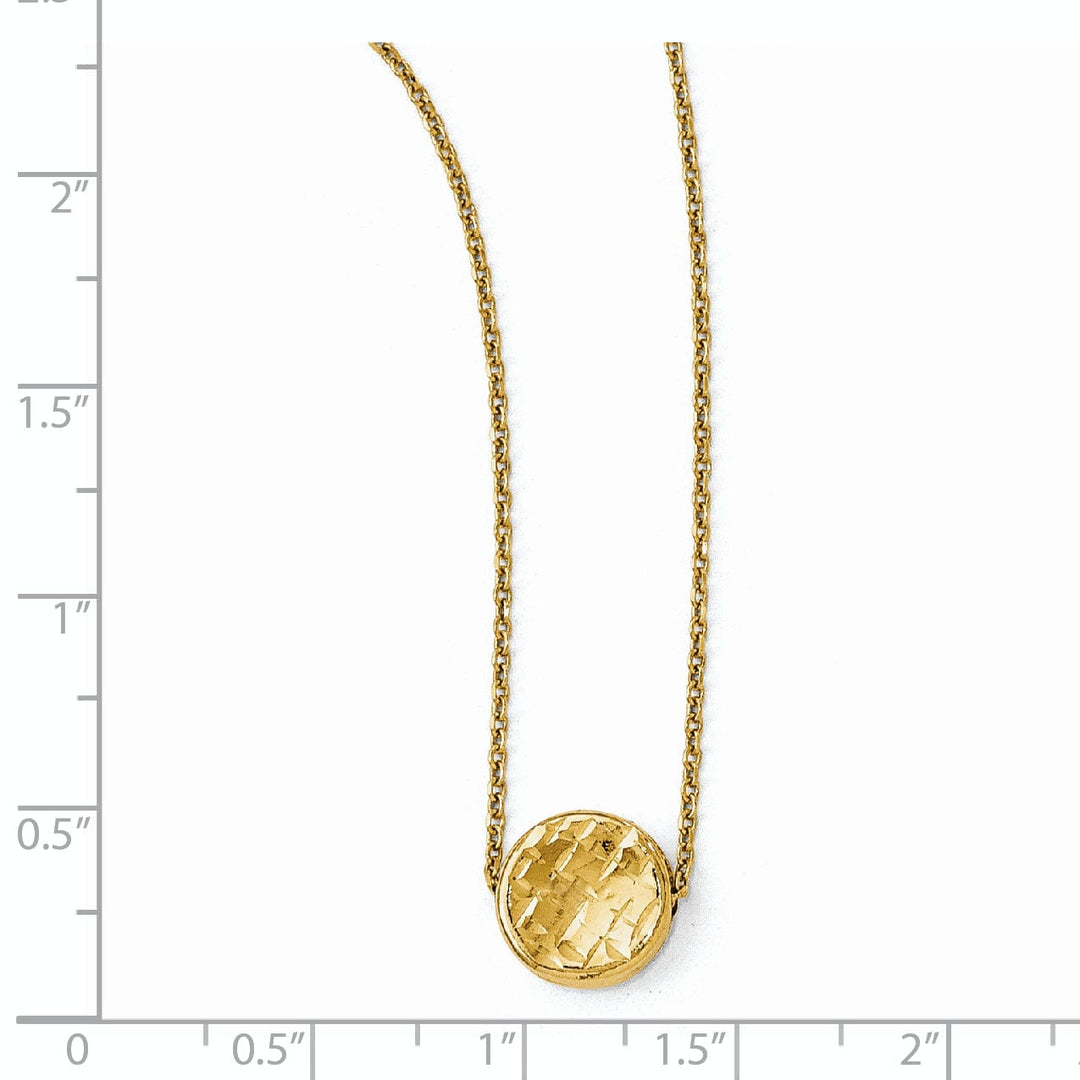 14k Yellow Gold Polished D.C Round Necklace