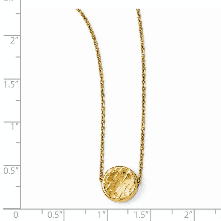 14k Yellow Gold Polished D.C Round Necklace