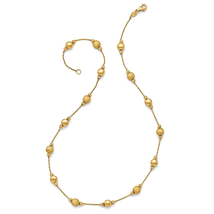 14k Yellow Gold D.C Scratch Polished Necklace