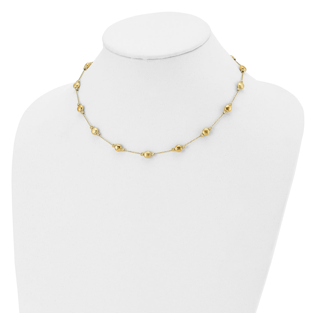 14k Yellow Gold D.C Scratch Polished Necklace