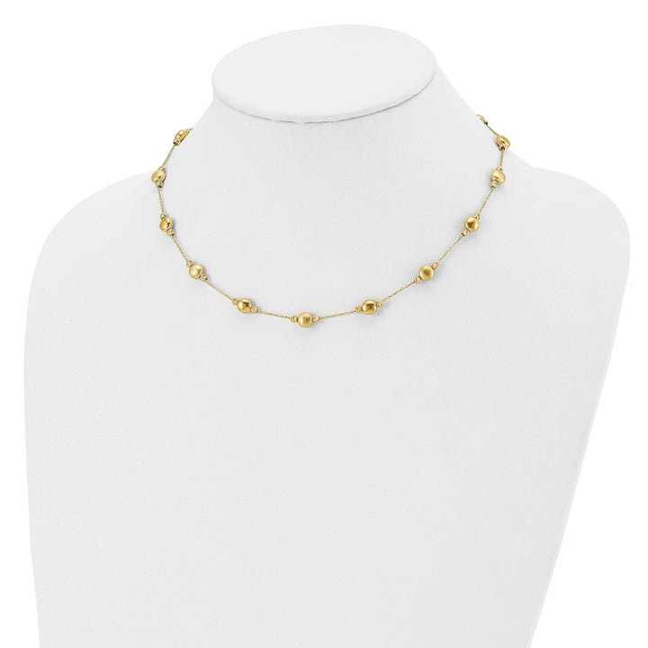 14k Yellow Gold D.C Scratch Polished Necklace