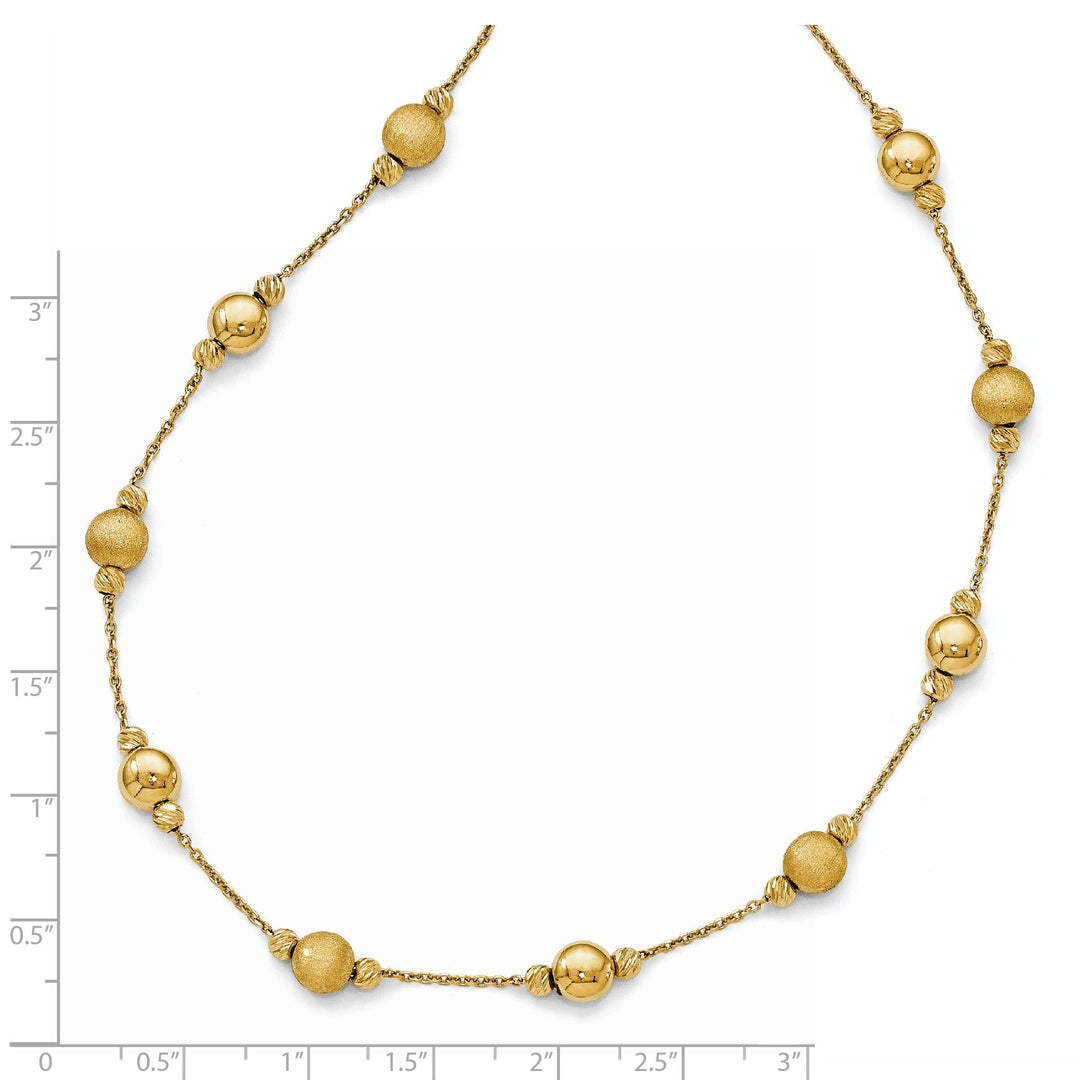 14k Yellow Gold D.C Scratch Polished Necklace