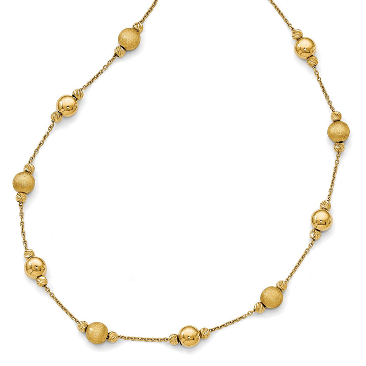 14k Yellow Gold D.C Scratch Polished Necklace