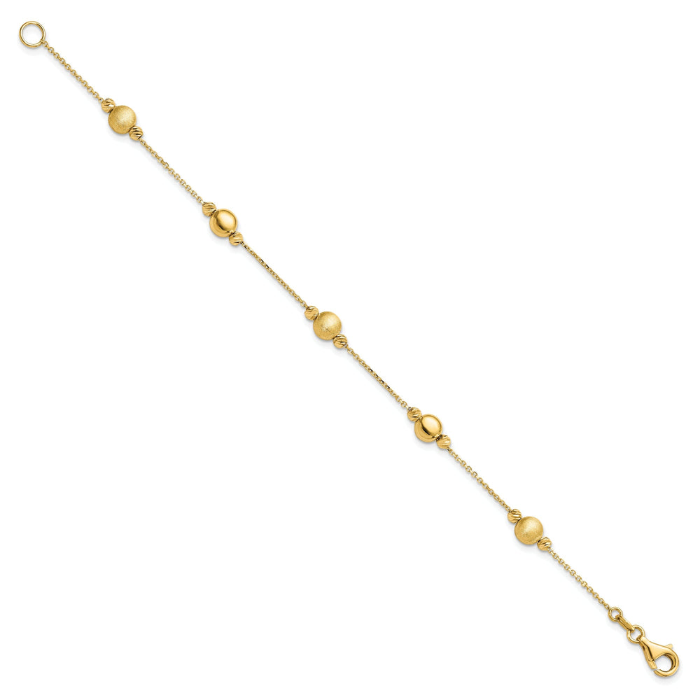 14k Yellow Gold Scratch Polish Finish Bracelet