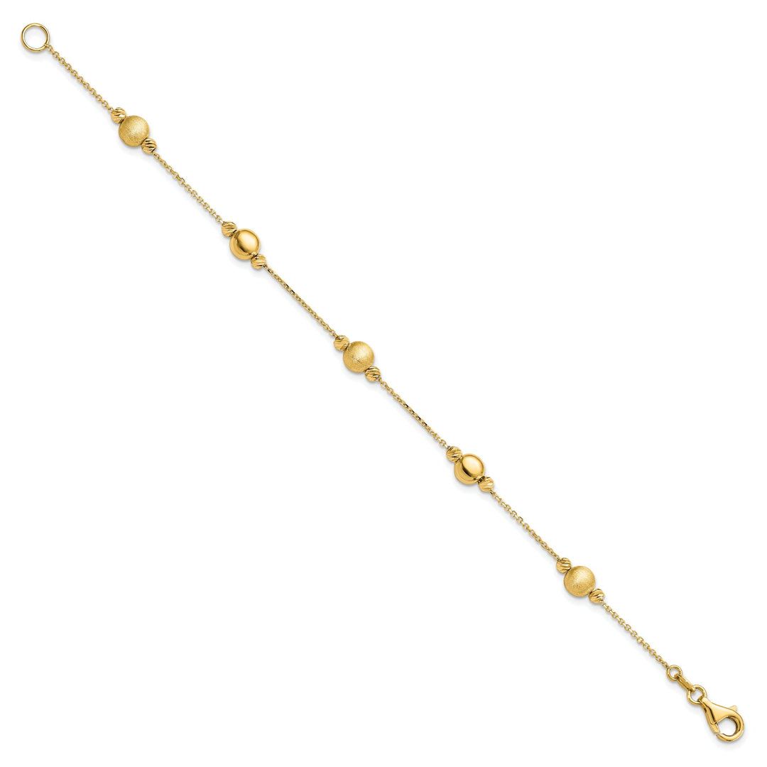 14k Yellow Gold Scratch Polish Finish Bracelet