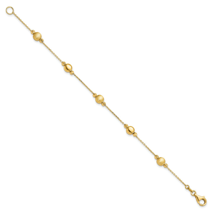 14k Yellow Gold Scratch Polish Finish Bracelet