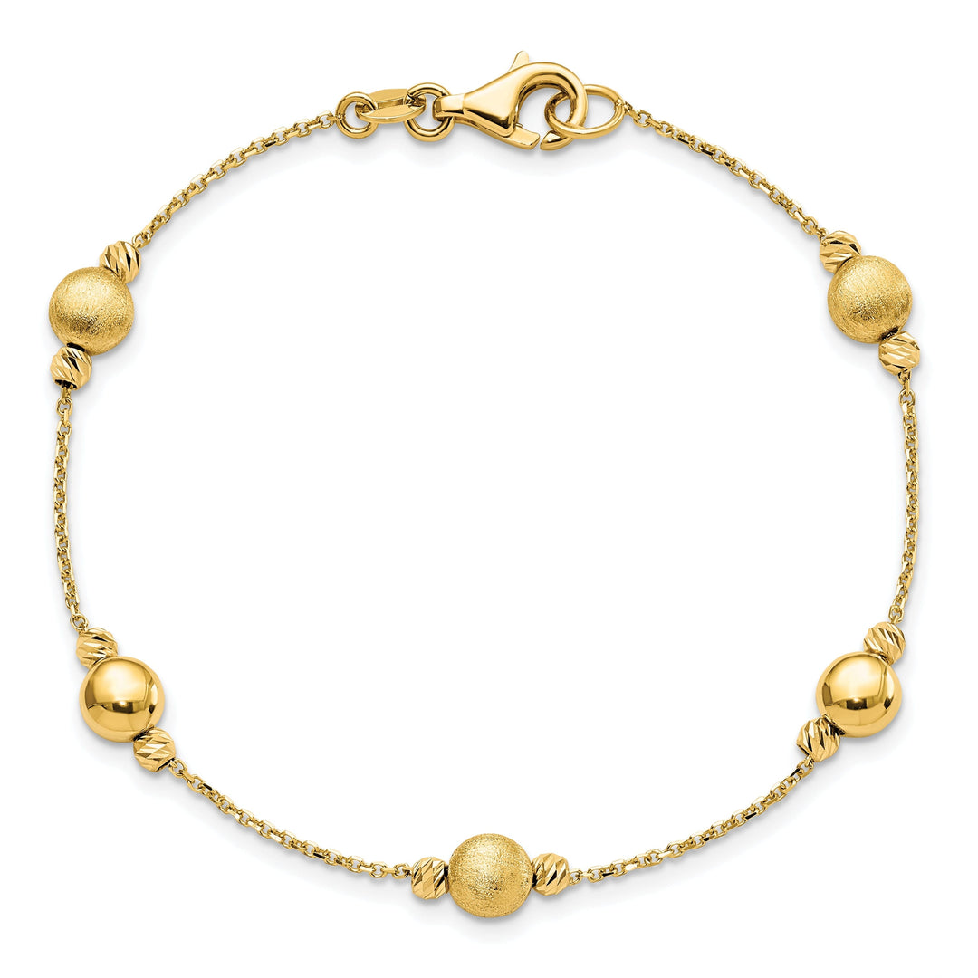 14k Yellow Gold Scratch Polish Finish Bracelet