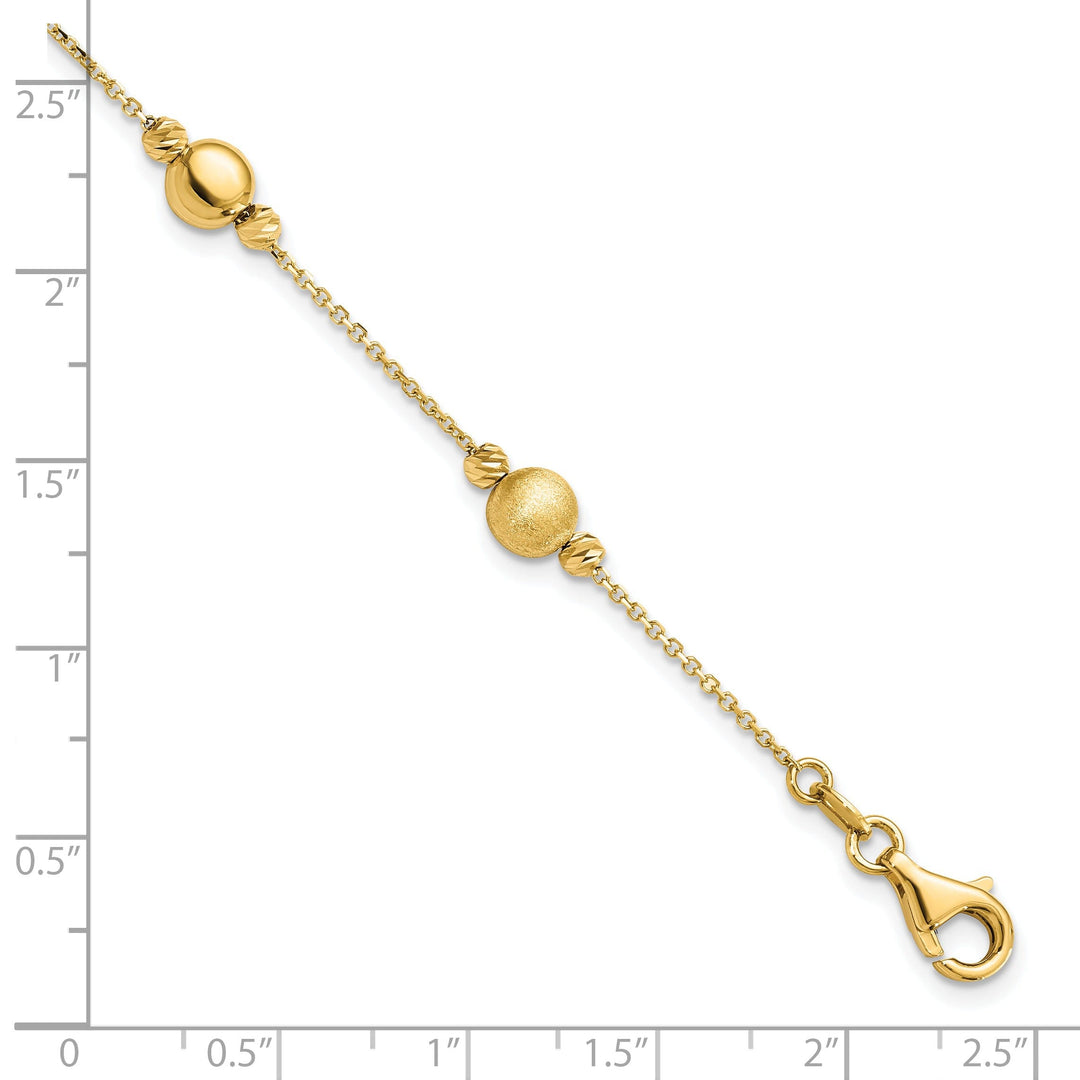 14k Yellow Gold Scratch Polish Finish Bracelet