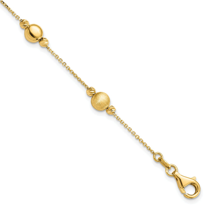 14k Yellow Gold Scratch Polish Finish Bracelet