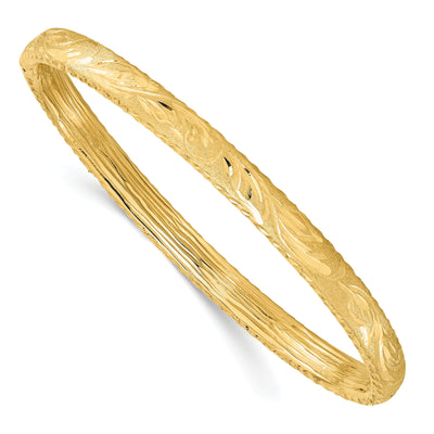 14k Yellow Gold Diamond Cut Bangle at $ 1696.94 only from Jewelryshopping.com