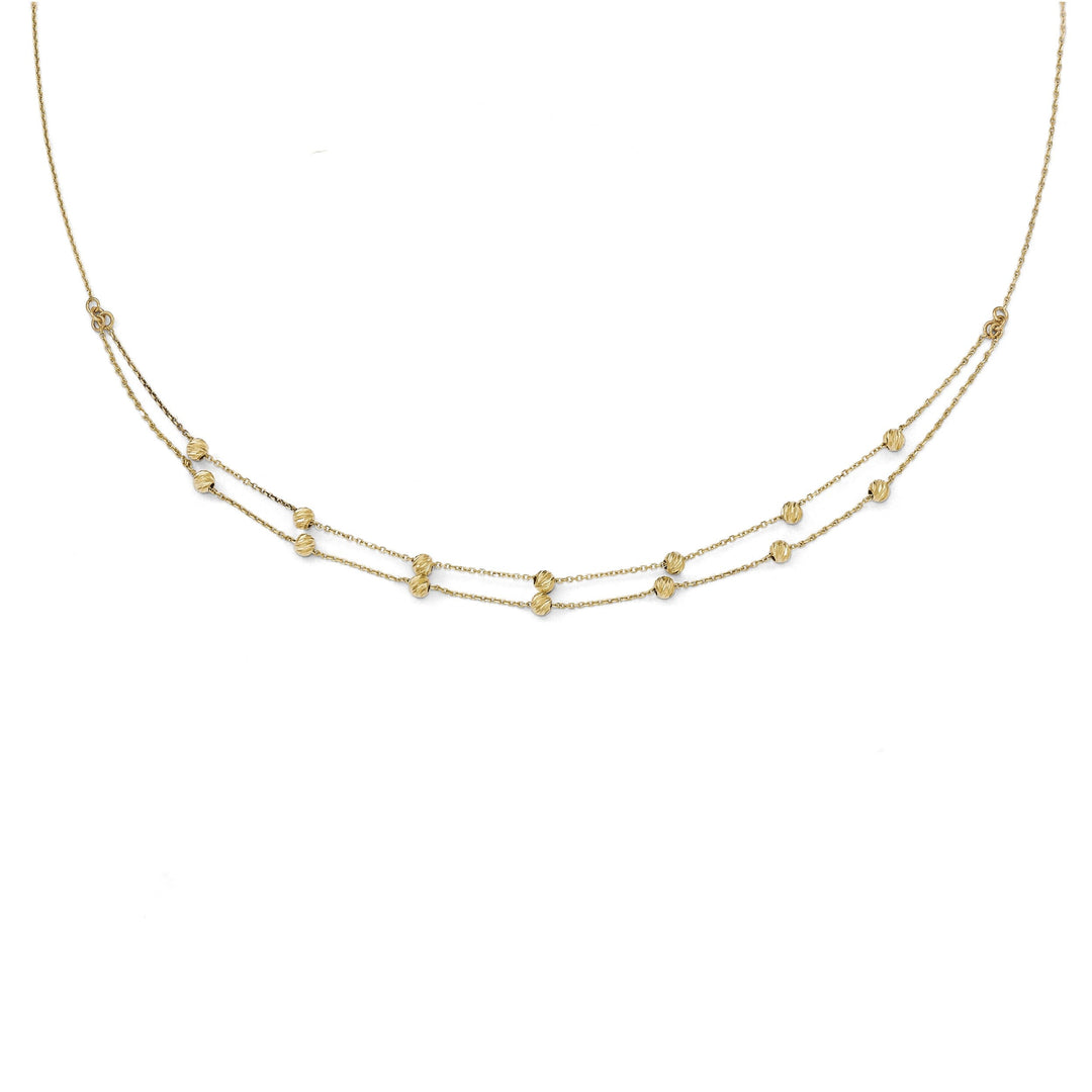 14k Yellow Gold D.C Beaded Necklace