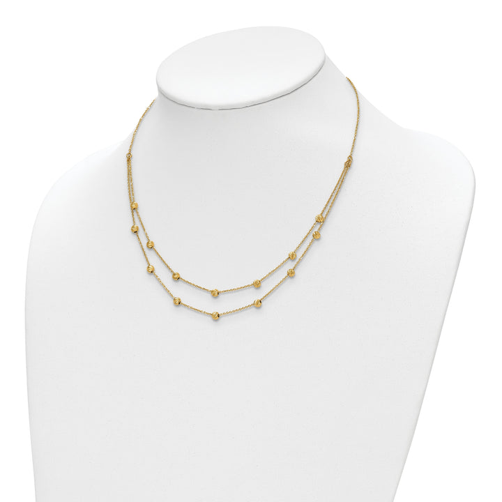 14k Yellow Gold D.C Beaded Necklace