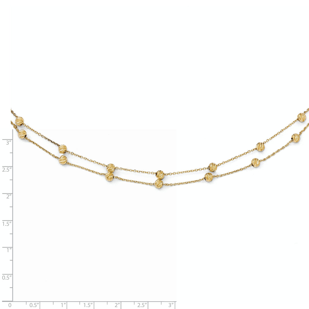 14k Yellow Gold D.C Beaded Necklace