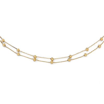 14k Yellow Gold D.C Beaded Necklace at $ 600.68 only from Jewelryshopping.com