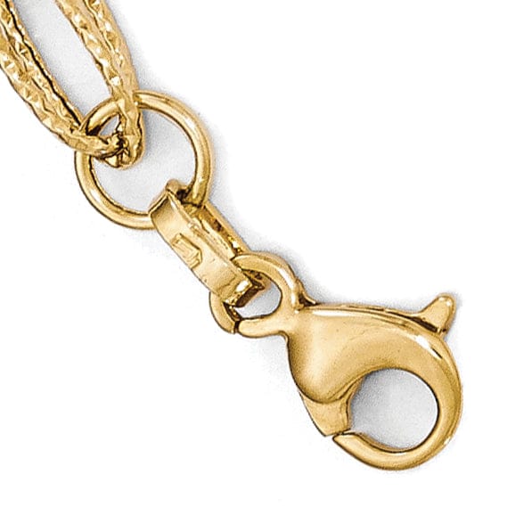 14k Two Tone Gold Polished Fancy Link Bracelet