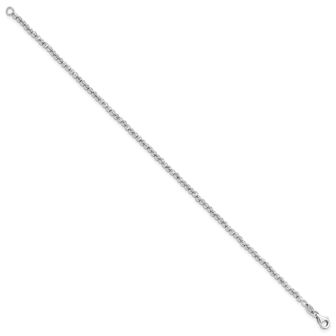 14k White Gold D.C Beaded Bracelet