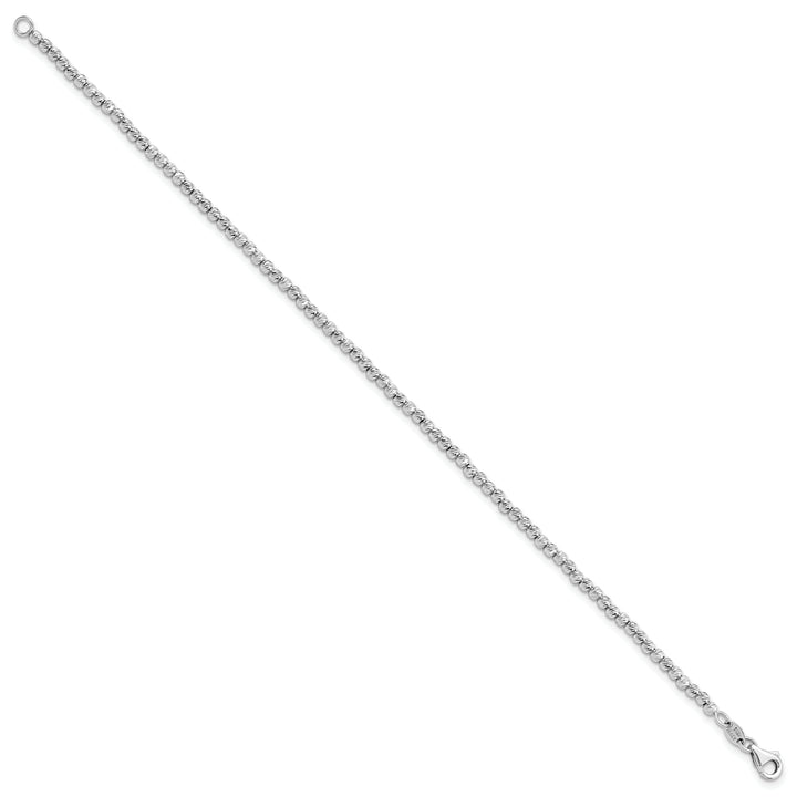 14k White Gold D.C Beaded Bracelet