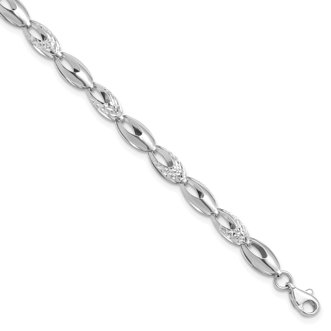 14k White Gold Polished D.C Bracelet