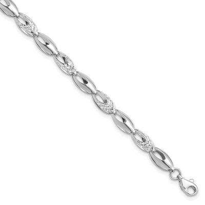 14k White Gold Polished D.C Bracelet at $ 505.61 only from Jewelryshopping.com