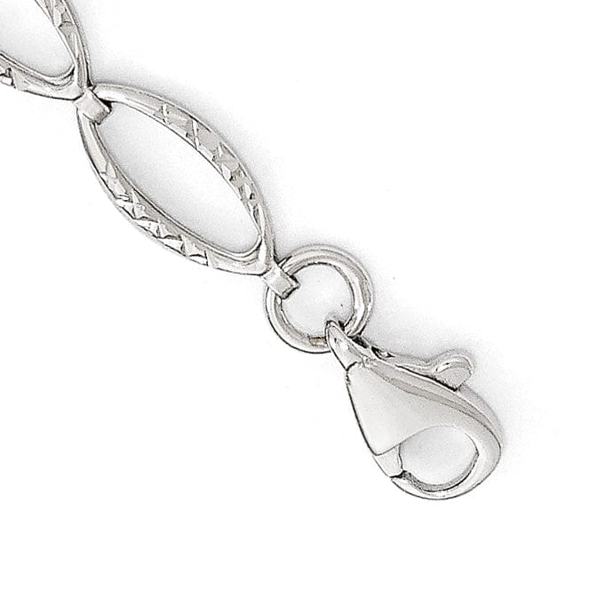 14k White Gold Polished D.C Bracelet