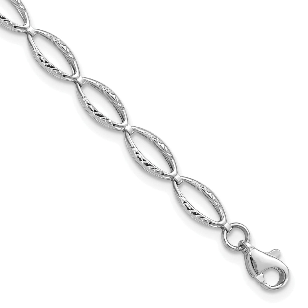 14k White Gold Polished D.C Bracelet