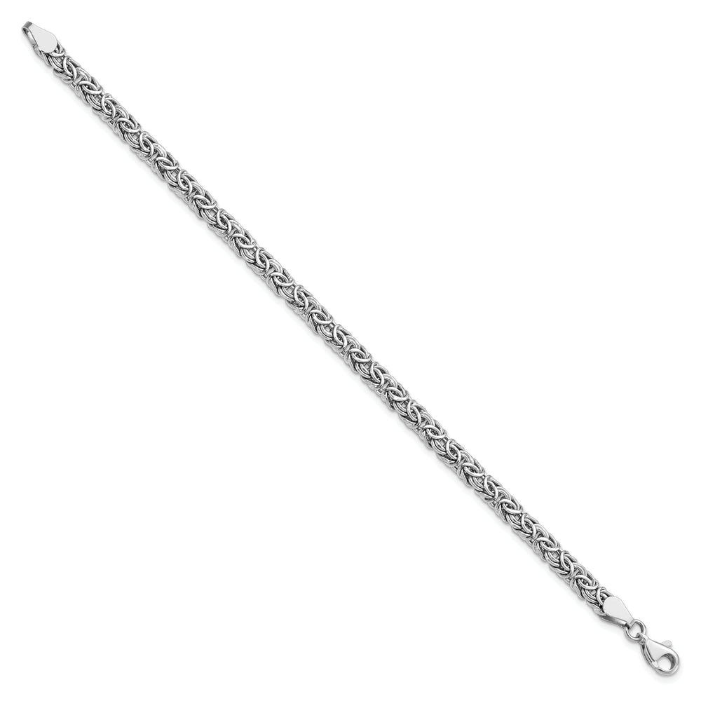 14k White Gold Polished Fancy Link Bracelet