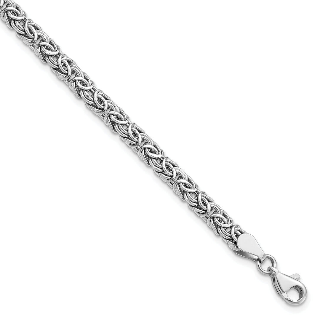 14k White Gold Polished Fancy Link Bracelet