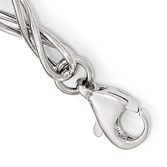14k White Gold Polished Fancy Link Bracelet