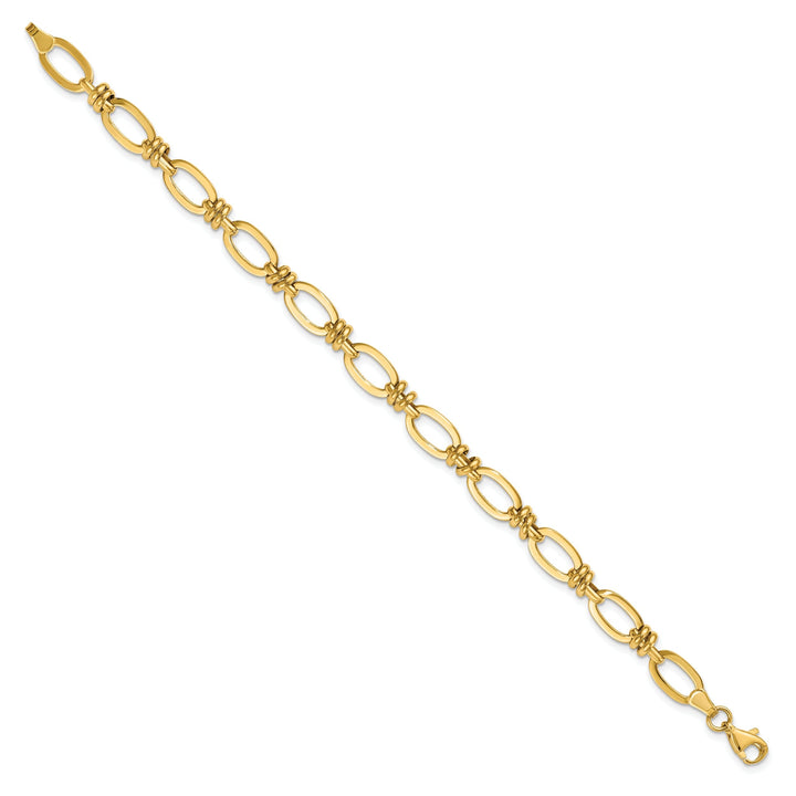 14k Yellow Gold Polished Fancy Link Bracelet