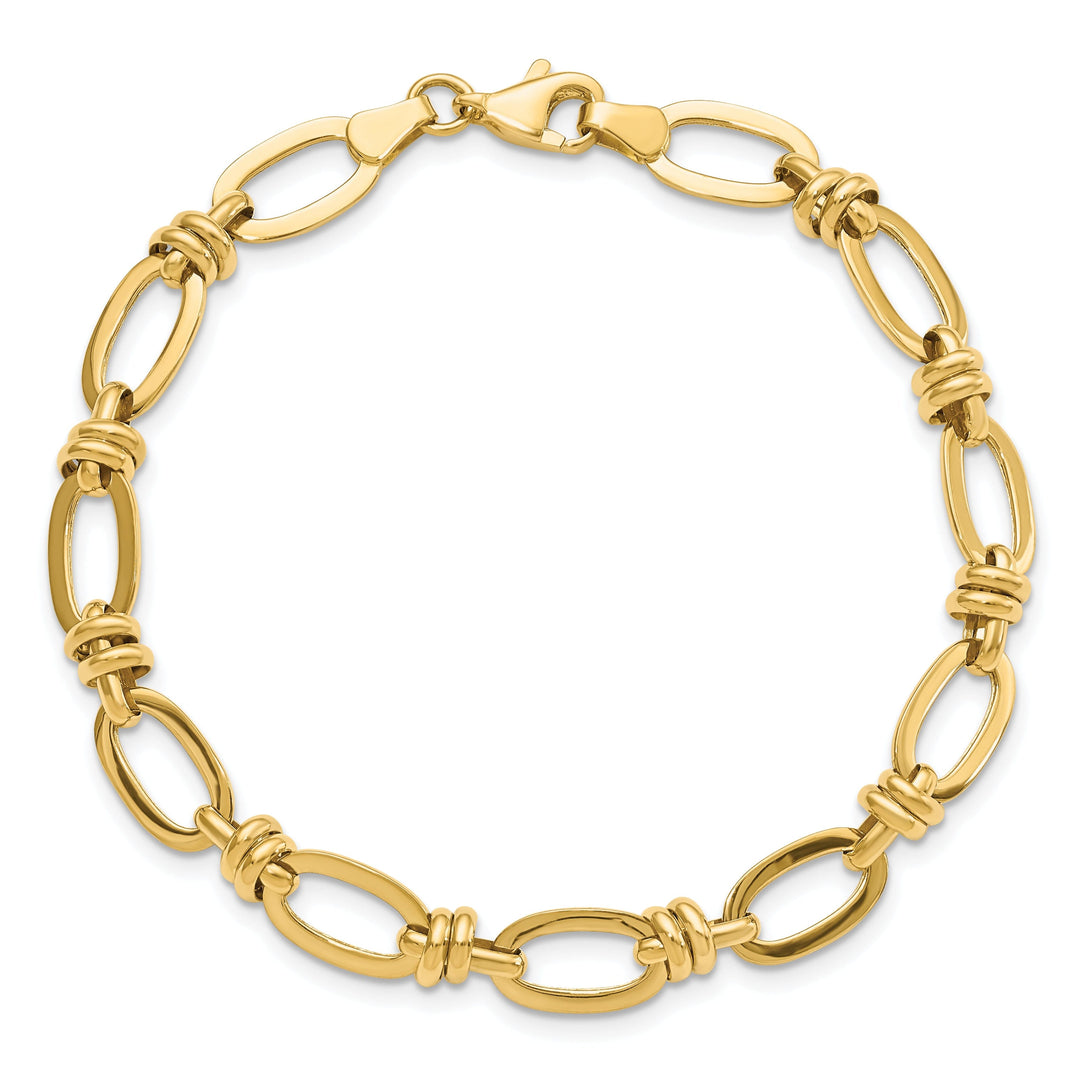 14k Yellow Gold Polished Fancy Link Bracelet