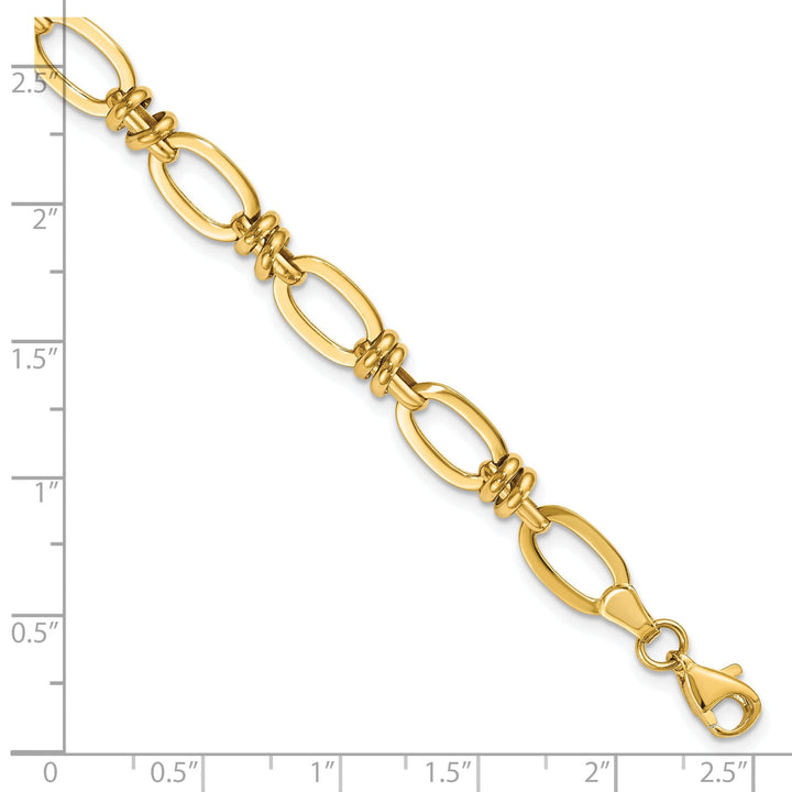 14k Yellow Gold Polished Fancy Link Bracelet