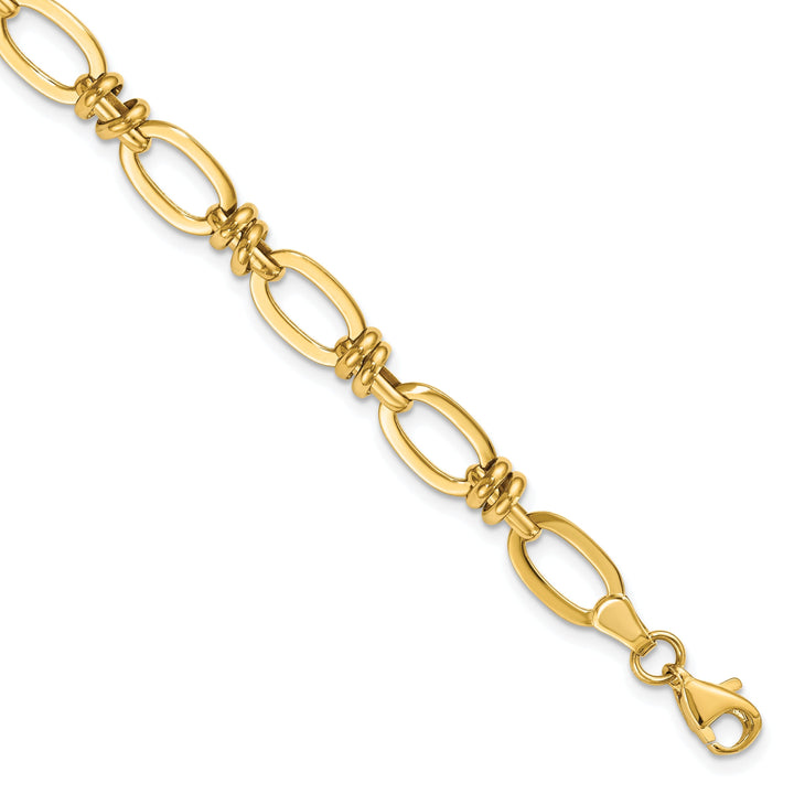 14k Yellow Gold Polished Fancy Link Bracelet