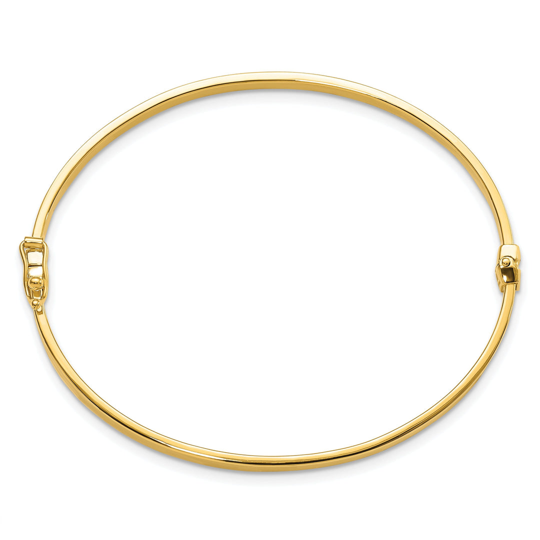 14k Yellow Gold Polished Hinged Bangle