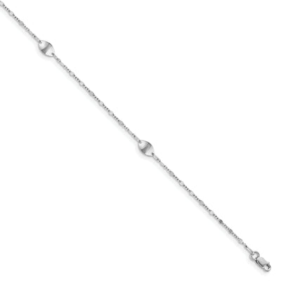 14k White Gold Polished Anklet at $ 266.46 only from Jewelryshopping.com