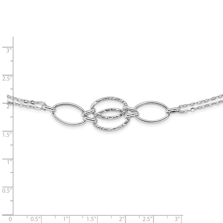 14k White Gold Double Strand Link Necklace