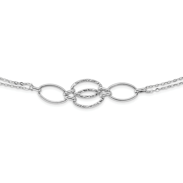 14k White Gold Double Strand Link Necklace