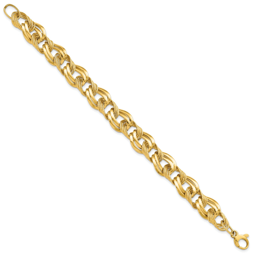 14k Yellow Gold Polished Fancy Link Bracelet